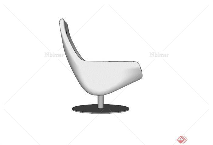 现代白色简约沙发椅SU模型