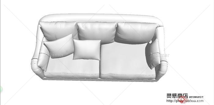 某现代风格皮质沙发设计SU模型[原创]