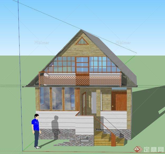 某日式两层住宅建筑设计SU模型