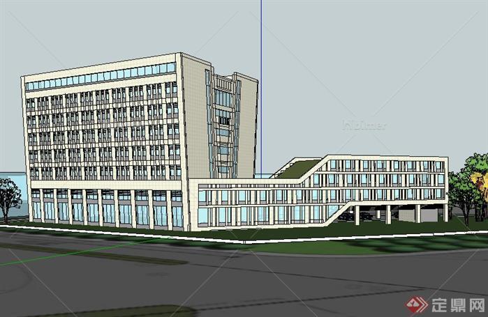 某公司总部办公大楼建筑方案SU精致设计模型