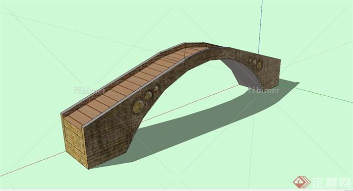 简约石拱桥设计SU模型[原创]