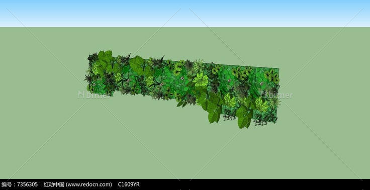 绿植墙植物墙SU模型