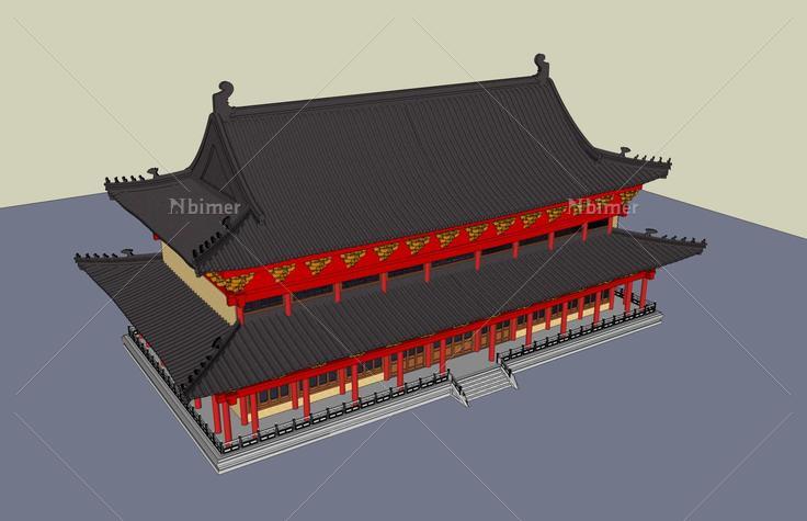 大雄宝殿(50105)su模型下载