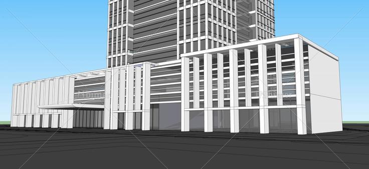 现代高层办公楼(50943)su模型下载