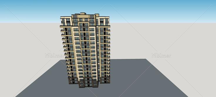 简欧风格高层住宅楼(73779)su模型下载