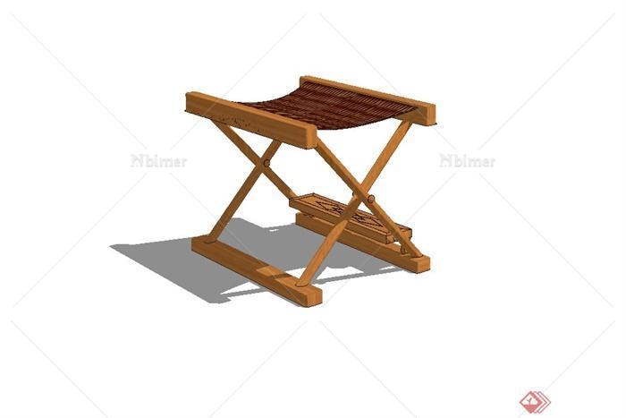 某现代风格折叠坐凳设计su模型
