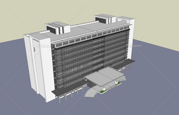 现代多层办公楼(44503)su模型下载