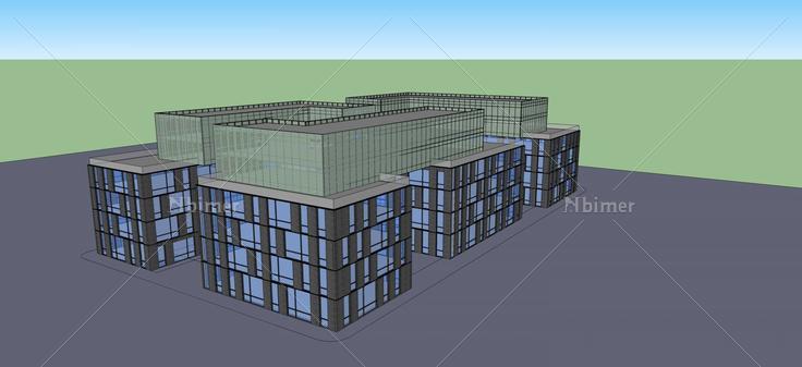 现代多层办公楼(52332)su模型下载