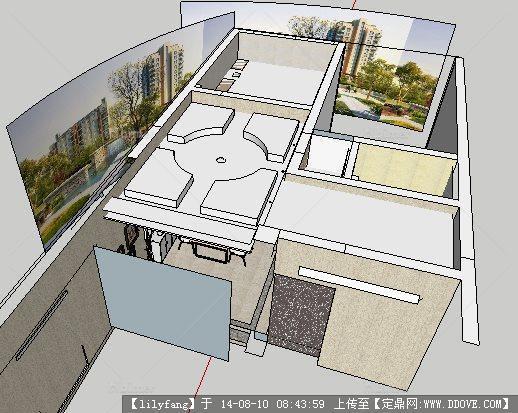 详细的室内设计厨房装饰设计su模型 草图模型