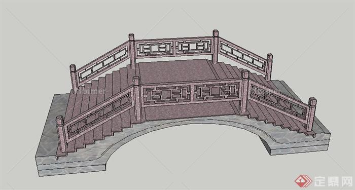 古典中式石拱桥设计SU模型