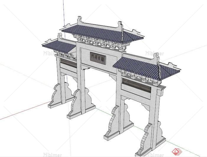 古典中式牌坊SU模型