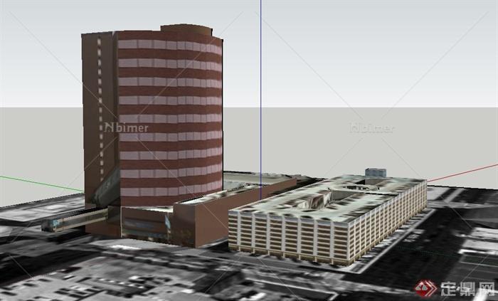 某现代综合办公楼建筑设计SU模型