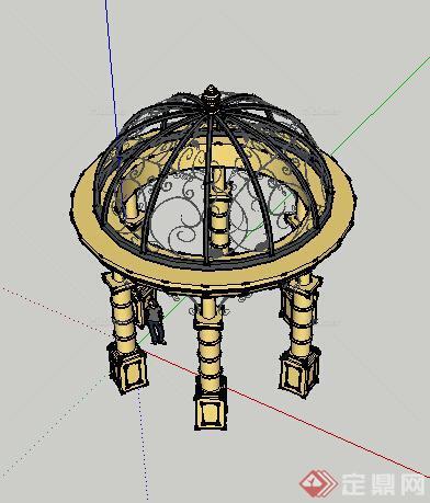 园林景观之欧式景观亭设计su模型4
