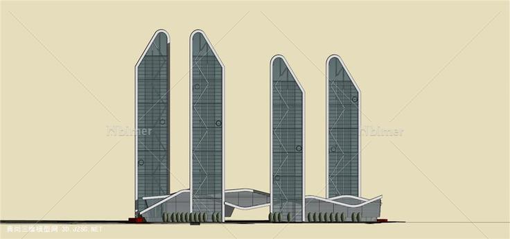 最近投标写字楼综合体1104su模型