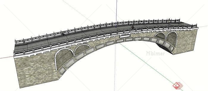 现代风格景观长桥su模型