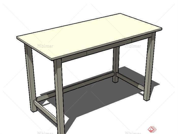 一个长条桌子SU模型素材