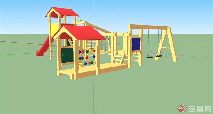 现代简单的儿童游乐设施设计su模型