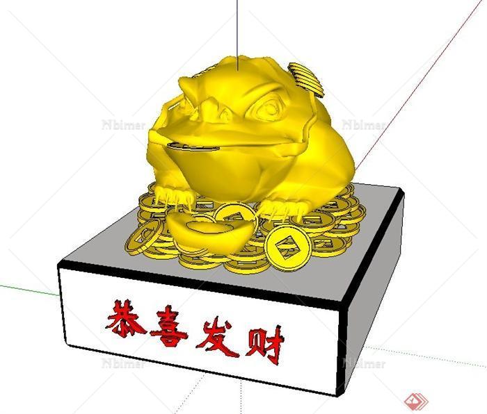 园林景观节点金蟾雕塑设计SU模型