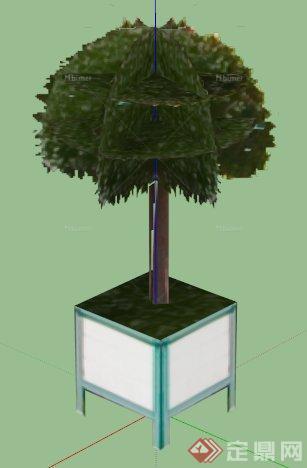 某园林景观树池设计SU模型素材11