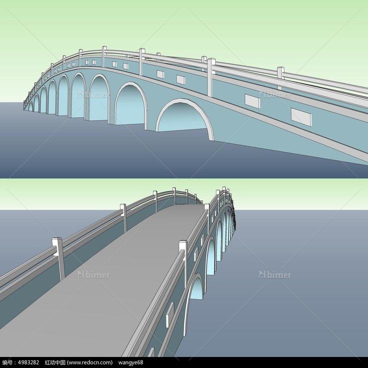 超现代感景观桥梁SU模型