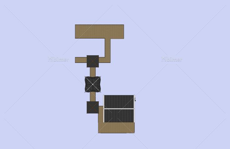 中式连廊亭子(50512)su模型下载