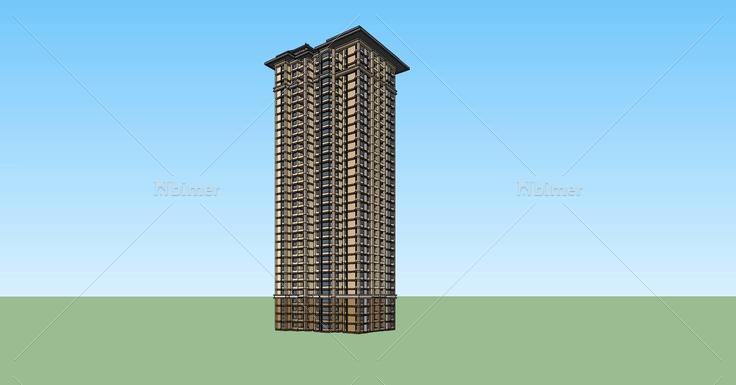 欧式高层住宅楼(79831)su模型下载