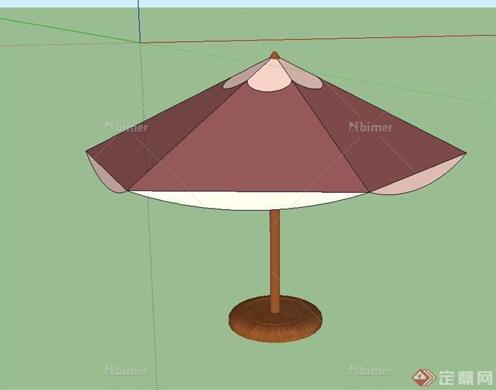 一把太阳伞设计SU模型