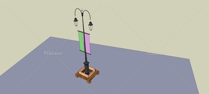 路灯广告牌(71792)su模型下载