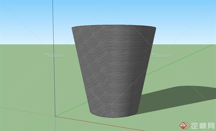 圆锥形花钵设计su模型[原创]