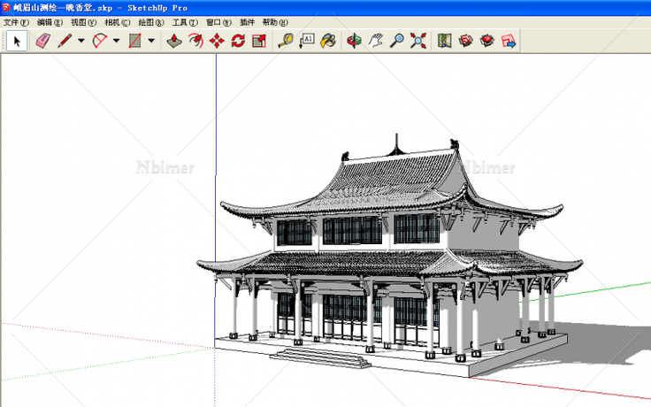 古建sketchup模型全集77个 各种古殿 四合院 牌坊