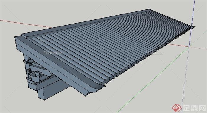 中式风格屋檐su模型