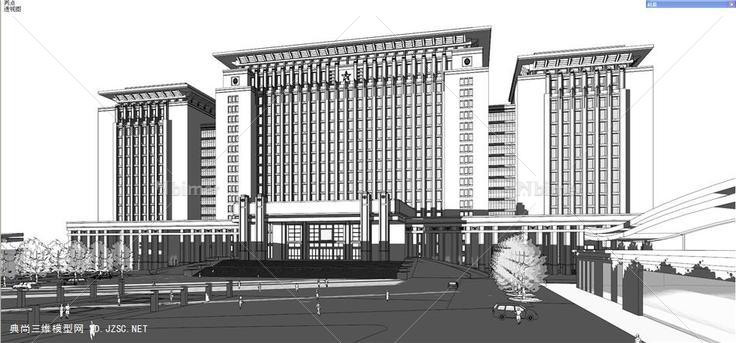新疆某军区办公楼方案su模型