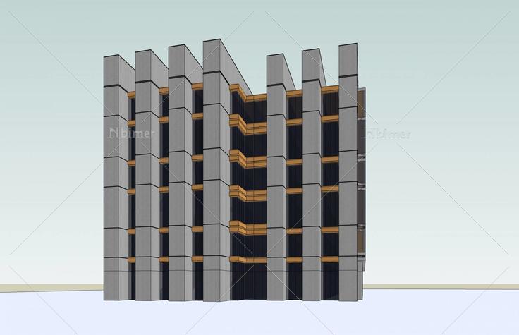 现代多层办公楼(44450)su模型下载