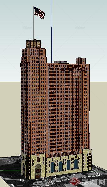 简欧高层行政中心建筑设计su模型