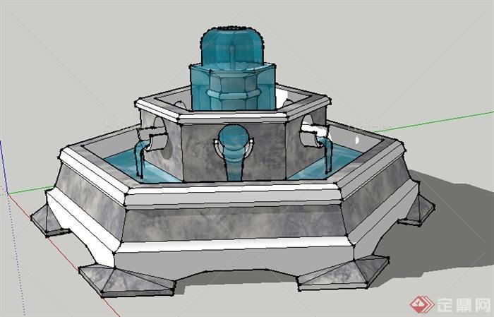 园林景观之喷泉水景设计SU模型13