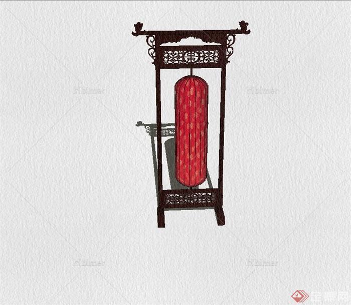 古典中式寝宫灯设计su模型