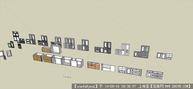 室内装修设计橱柜门设计su模型