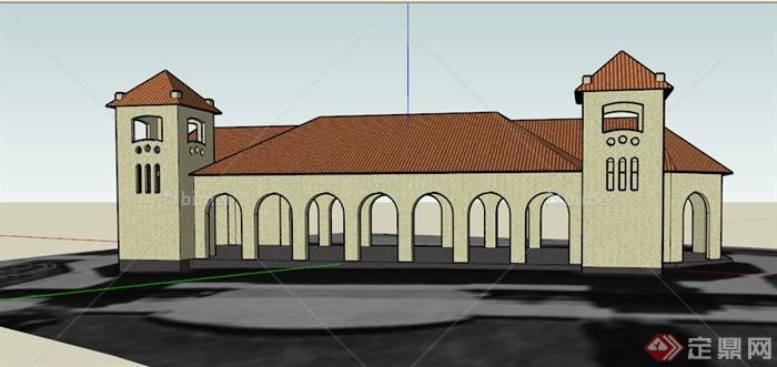 某欧式大型亭子设计SU模型