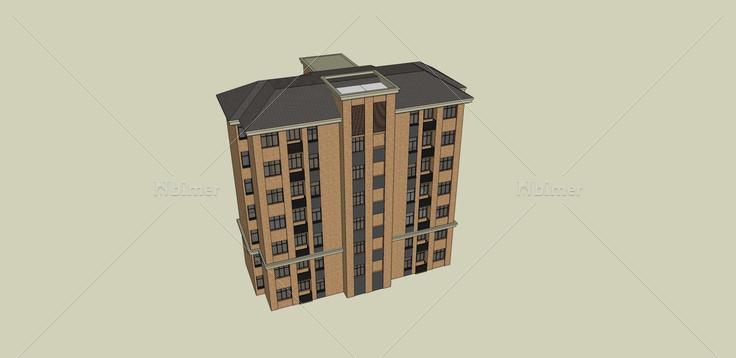 简欧风格多层住宅楼(36528)su模型下载