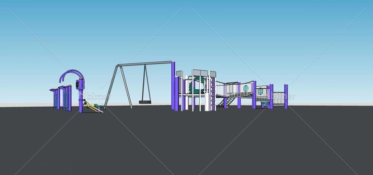 儿童游乐设施及健身器材(70338)su模型下载