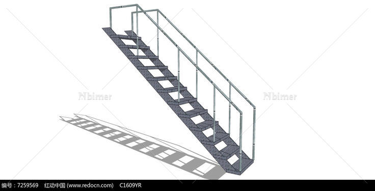 铁制楼梯SU模型