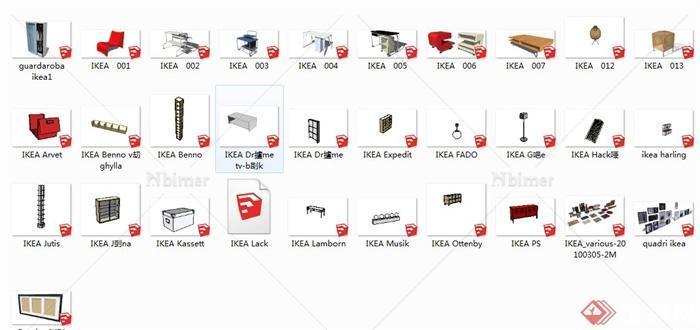 室内家具、装饰构件等设计SU模型