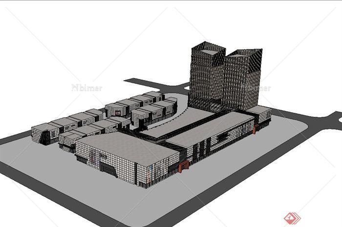 某现代城市中心建筑设计su模型