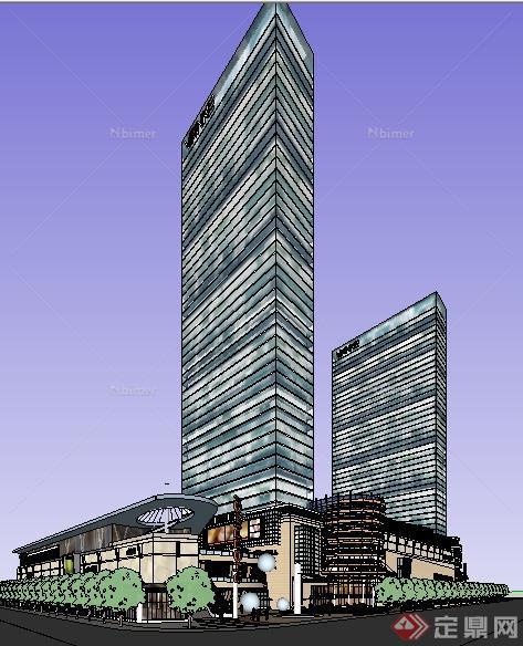 某现代办公商业综合建筑设计SU模型