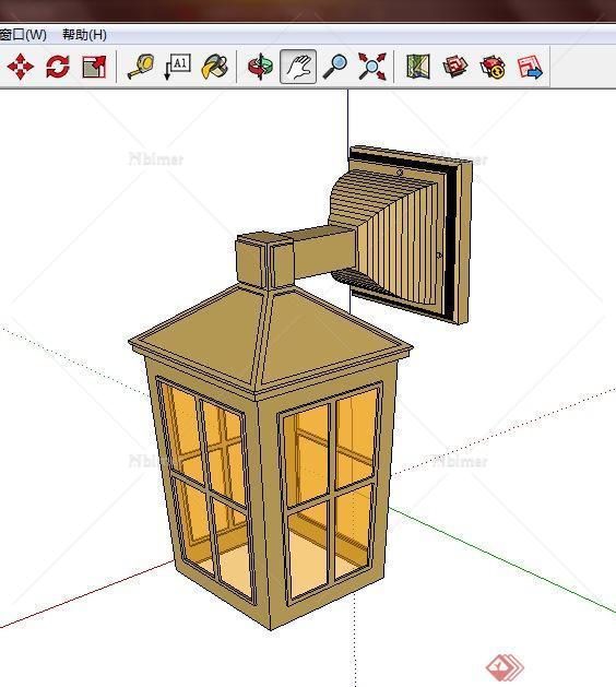 一个庭院壁灯设计SU模型
