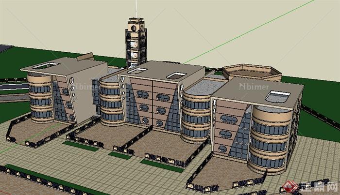 某一学校建筑设计SU模型参考