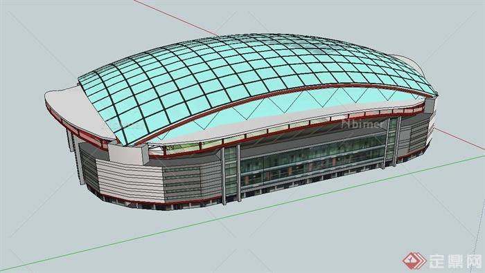 精致现代体育馆建筑设计su模型
