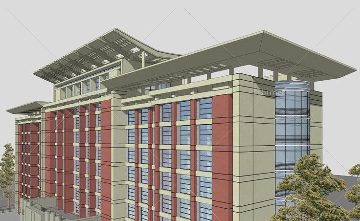 市政府办公公建方案sketchup模型