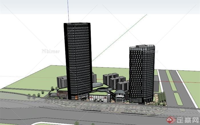 现代某城市中心办公建筑设计SU模型