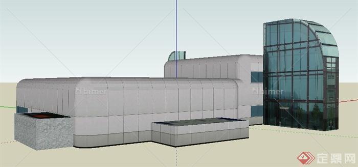 现代谷歌大厦办公楼建筑设计su模型